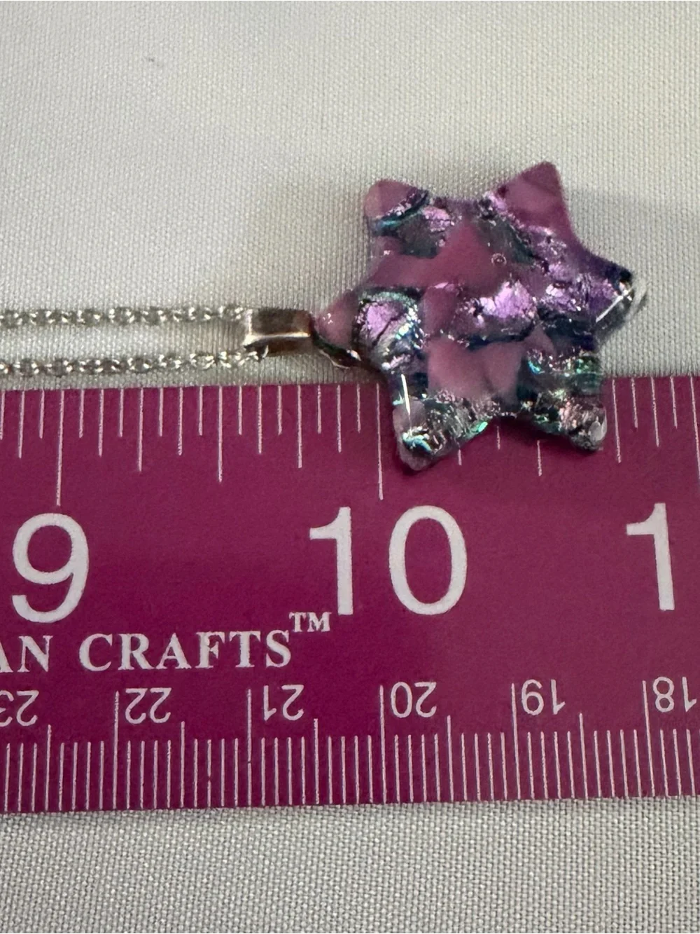Aran Crafts Silver Chain Necklace with Pink and Blue Star Pendant